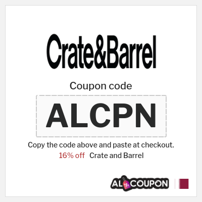 Crate and Barrel Coupon (ALCPN) Crate and Barrel promo code | 16% off Non-Discounted Items