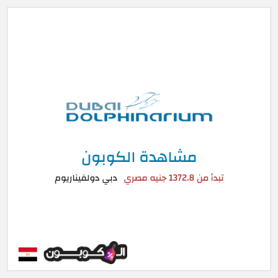 كوبون خصم دبي دولفيناريوم تبدأ من 1372.8 جنيه مصري