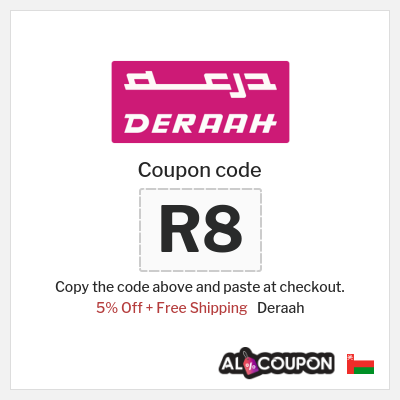 Coupon discount code for Deraah 5% OFF Coupons & Deals