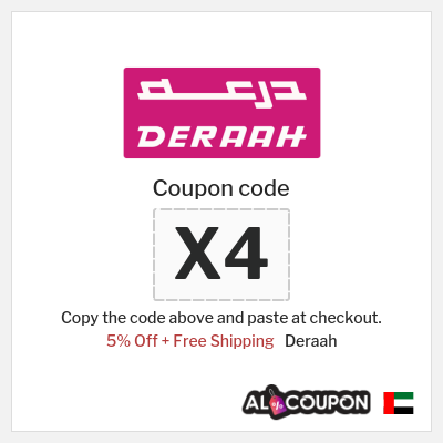 Coupon discount code for Deraah 5% OFF Coupons & Deals