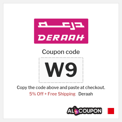 Coupon for Deraah (W9) 5% Off + Free Shipping