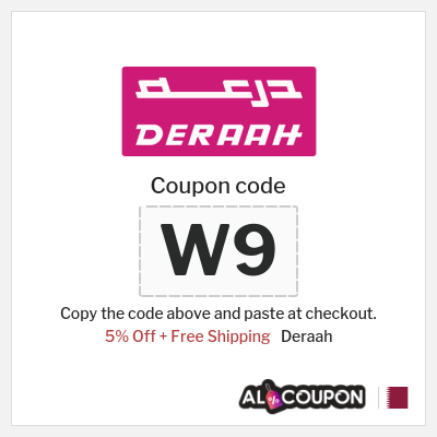 Coupon for Deraah (W9) 5% Off + Free Shipping