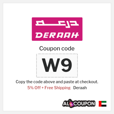 Coupon for Deraah (W9) 5% Off + Free Shipping