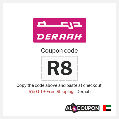 Coupon for Deraah (R8) 5% Off + Free Shipping