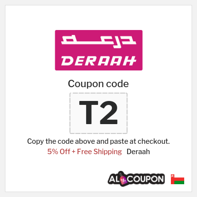Coupon for Deraah (T2) 5% Off + Free Shipping