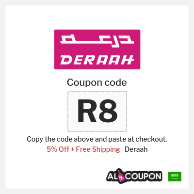 Coupon for Deraah (R8) 5% Off + Free Shipping
