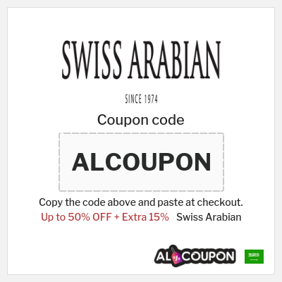 Coupon discount code for Swiss Arabian 15% OFF