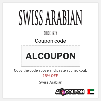 Coupon for Swiss Arabian (ALCOUPON) 15% OFF