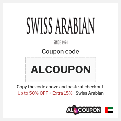 Coupon for Swiss Arabian (ALCOUPON) Up to 50% OFF + Extra 15%