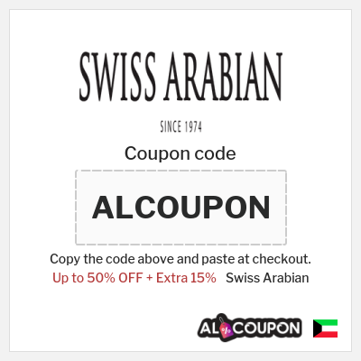 Coupon for Swiss Arabian (ALCOUPON) Up to 50% OFF + Extra 15%