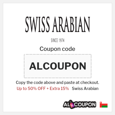 Coupon for Swiss Arabian (ALCOUPON) Up to 50% OFF + Extra 15%
