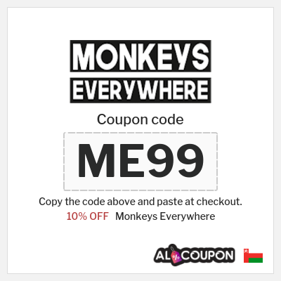 Coupon for Monkeys Everywhere (ME99) 10% OFF