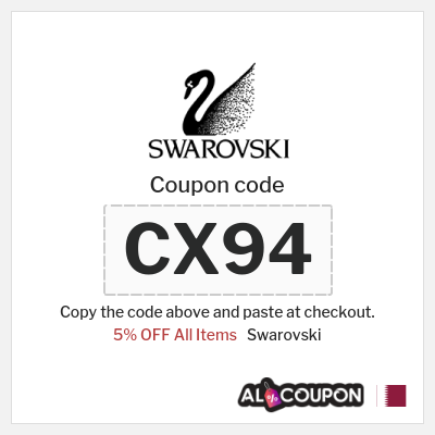 Coupon for Swarovski (CX94) 5% OFF All Items