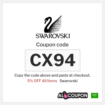 Coupon for Swarovski (CX94) 5% OFF All Items