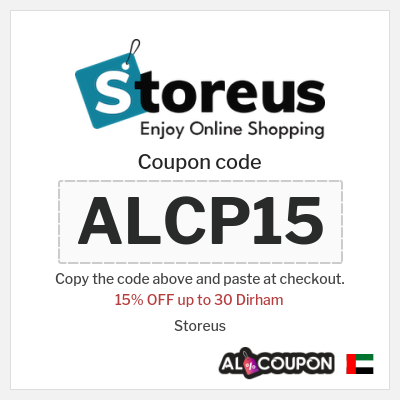Coupon for Storeus (ALCP15) 15% OFF up to 30 Dirham