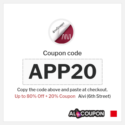 Coupon for Aivi (6th Street) (APP20) Up to 80% Off + 20% Coupon