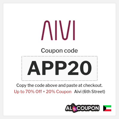 Coupon for Aivi (6th Street) (APP20) Up to 70% Off + 20% Coupon