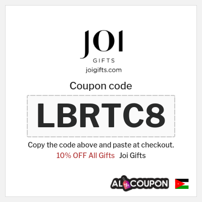 Coupon for Joi Gifts (LBRTC8) 10% OFF All Gifts