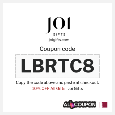Coupon for Joi Gifts (LBRTC8) 10% OFF All Gifts