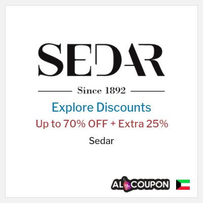 Coupon discount code for Sedar 25% OFF