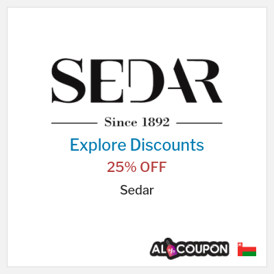 Sale for Sedar 25% OFF