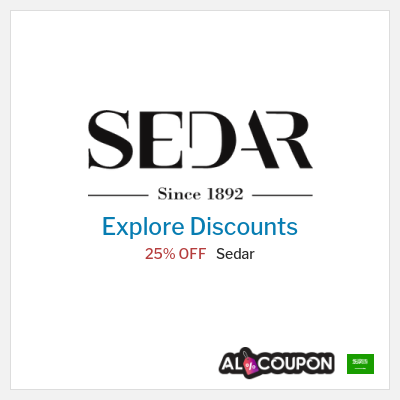 Sale for Sedar 25% OFF