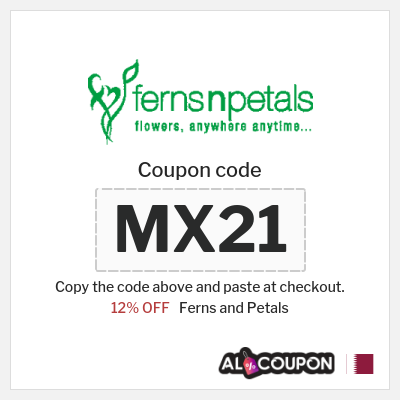 Coupon for Ferns and Petals (MX20) 12% OFF