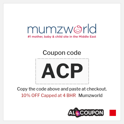 Coupon for Mumzworld (ACP) 10% OFF Capped at 4 BHR