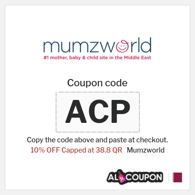 Coupon for Mumzworld (ACP) 10% OFF Capped at 38.8 QR
