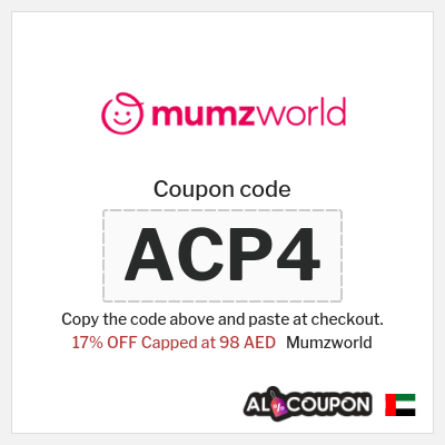 Coupon for Mumzworld (ACP4) 17% OFF Capped at 98 AED