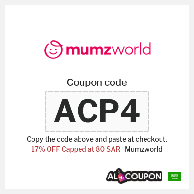Coupon for Mumzworld (ACP4) 17% OFF Capped at 80 SAR