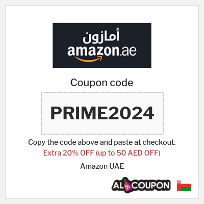 Coupon for Amazon UAE (PRIME2024) Extra 20% OFF (up to 50 AED OFF)