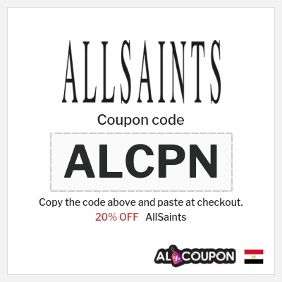 Coupon discount code for AllSaints Up to 20% OFF