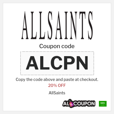 Coupon discount code for AllSaints Up to 20% OFF