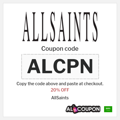 Coupon discount code for AllSaints Up to 20% OFF