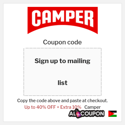 Coupon discount code for Camper 10% OFF