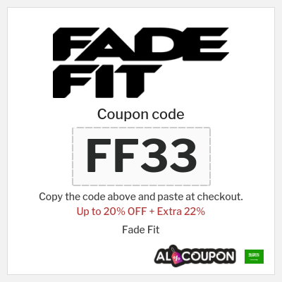Coupon discount code for Fade Fit 22% OFF