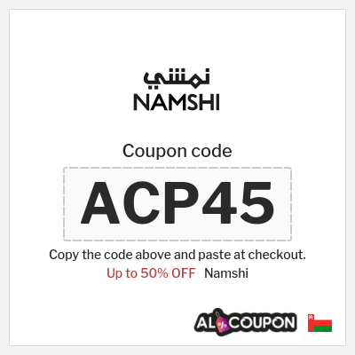 Namshi Coupon (ACP45) Namshi discount code 2025