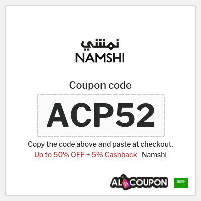 Coupon for Namshi (ACP52) Up to 50% OFF + 5% Cashback