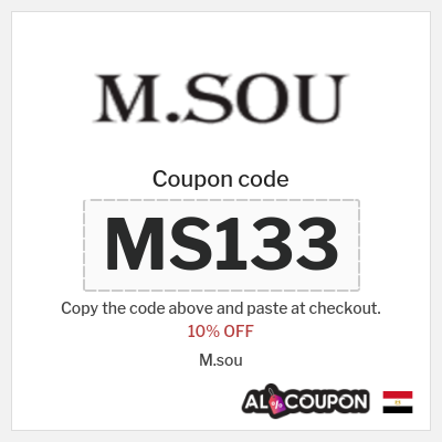 Coupon discount code for M.sou 10% OFF