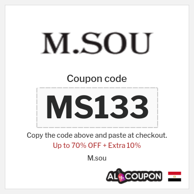 Coupon for M.sou (MS133) Up to 70% OFF + Extra 10%