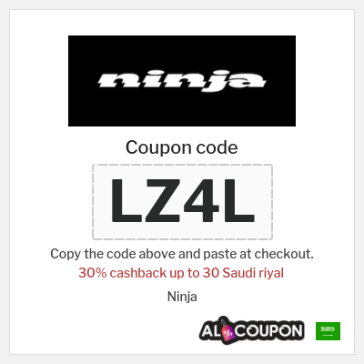 Coupon discount code for Ninja 30% cashback