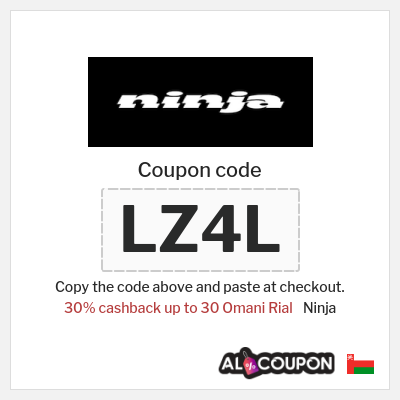 Coupon discount code for Ninja 30% cashback