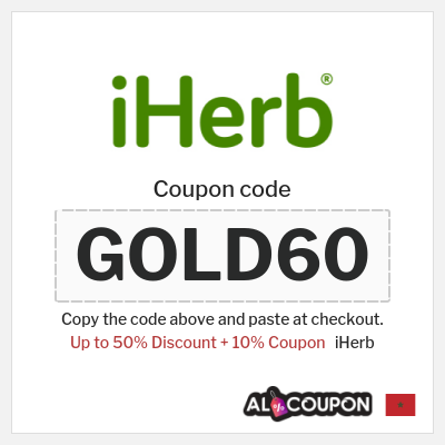 Coupon for iHerb (GOLD60) Up to 50% Discount + 10% Coupon
