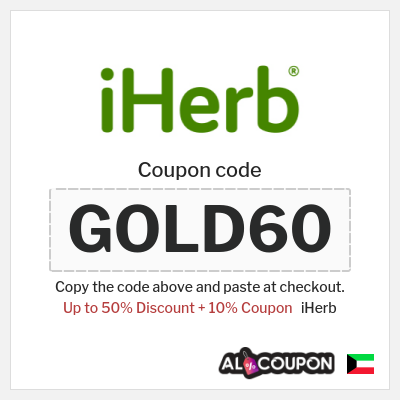 Coupon for iHerb (GOLD60) Up to 50% Discount + 10% Coupon
