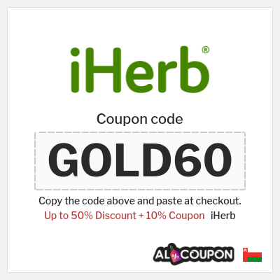 Coupon for iHerb (GOLD60) Up to 50% Discount + 10% Coupon