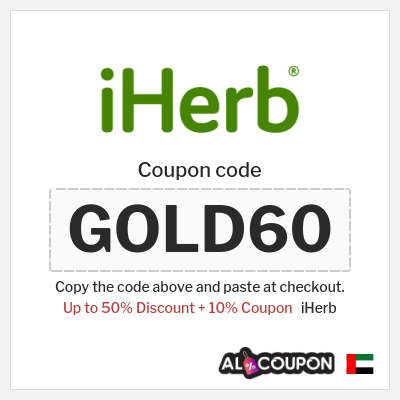 Coupon for iHerb (GOLD60) Up to 50% Discount + 10% Coupon