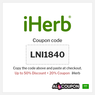 Coupon for iHerb (LNI1840) Up to 50% Discount + 20% Coupon