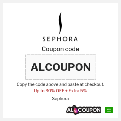 Coupon for Sephora (ALCOUPON) Up to 30% OFF + Extra 5%