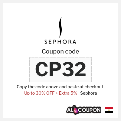 Sephora Coupon (CP32) Sephora discount code Egypt